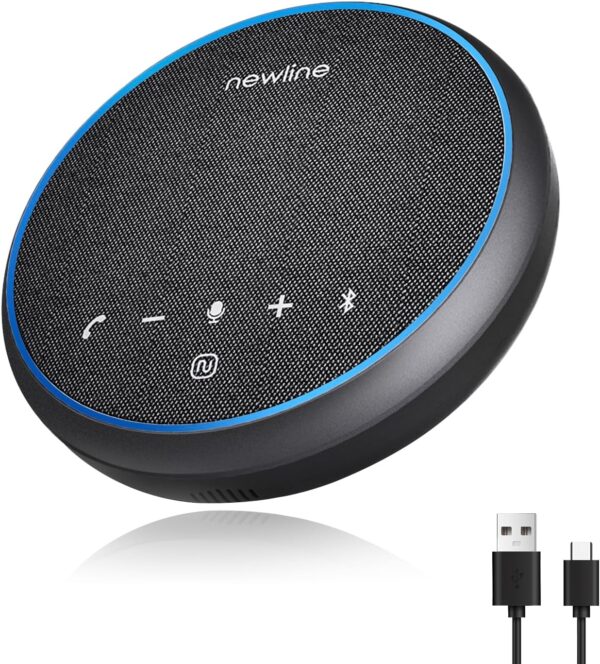 N newline Conference Speaker and Microphone, 2 Mics 360° Voice Pickup, AI Noise Reduction