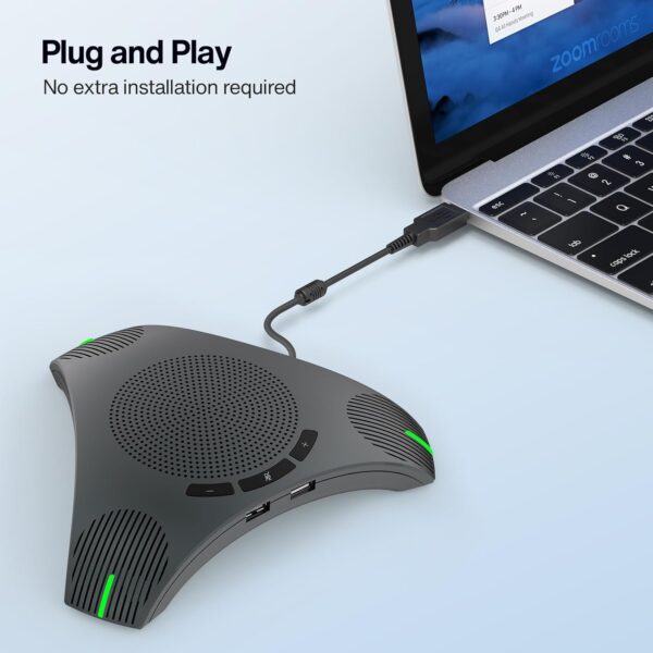 71qcJtGy0qL._AC_SL1500_ Conference Speaker and Microphone, USB Speakerphone with 360° Omnidirectional Voice Pickup