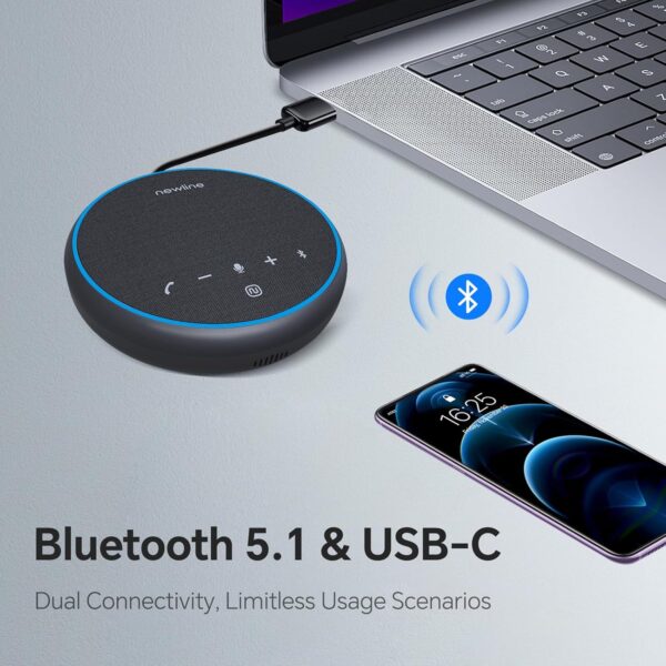 N newline Conference Speaker and Microphone, 2 Mics 360° Voice Pickup, AI Noise Reduction