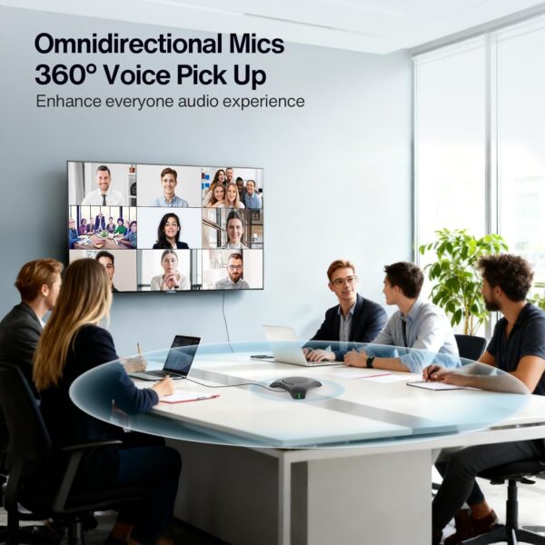 71xF9ofdbxL._AC_SL1500_ Conference Speaker and Microphone, USB Speakerphone with 360° Omnidirectional Voice Pickup